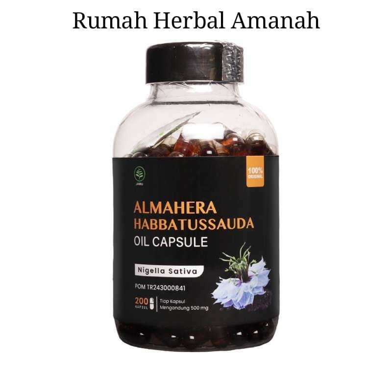 Habbatussauda Oil grade A Almahera Minyak Jintan Hitam Black Seed 200 Kapsul