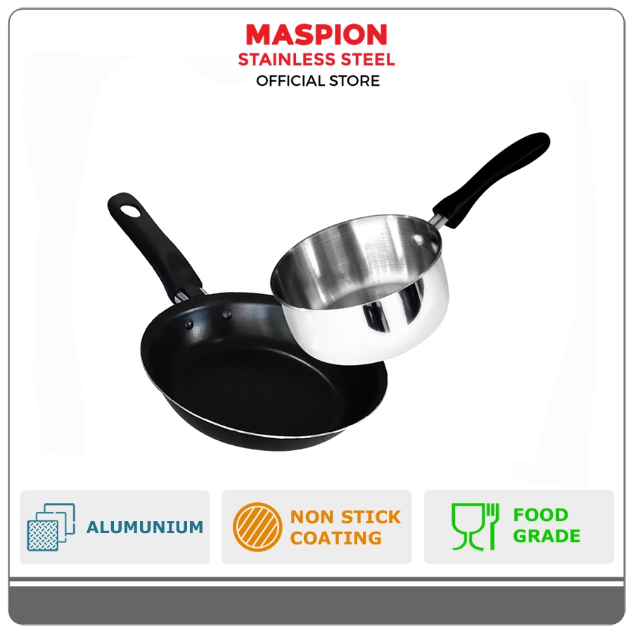 Maspion New Prisma set Frypan Anti Lengket & Panci Stainless Steel