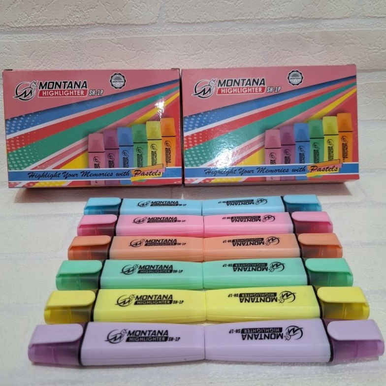 

KODE W97D 12 Pcs Stabilo Montana Varian Warna Highlighter