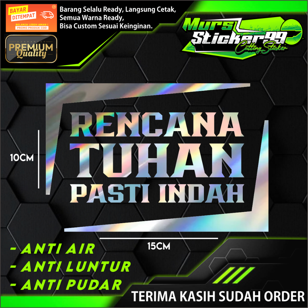 

Sticker Cutting RENCAN TUHAN PASTI INDAH Cocok Untuk Mobil