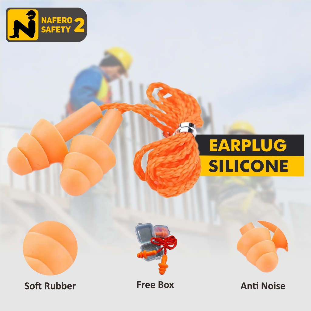 EARPLUG Silicone/penutup telinga anti bising_ORANGE