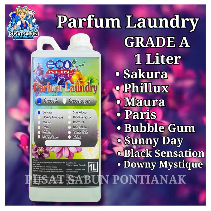 LAUNDRY PARFUM PEWANGI PAKAIAN BERKUALITAS ECOKLIN GRADE A 1 LITER / PARFUM LAUNDRY MURAH BERKUALITA