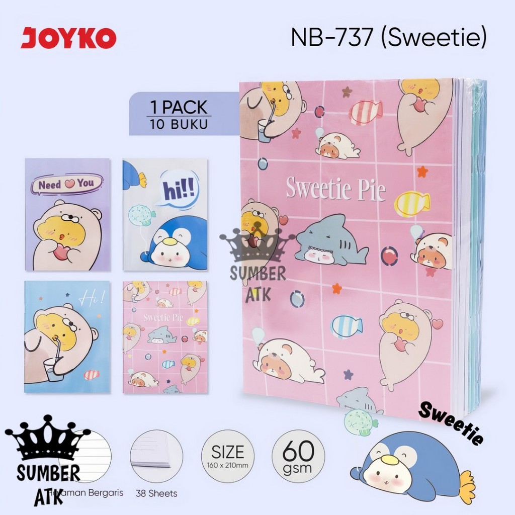 

Buku Tulis Catatan Bergaris Ruled Notebook Joyko NB-737 Dream Engine, Dessert, Sweetie