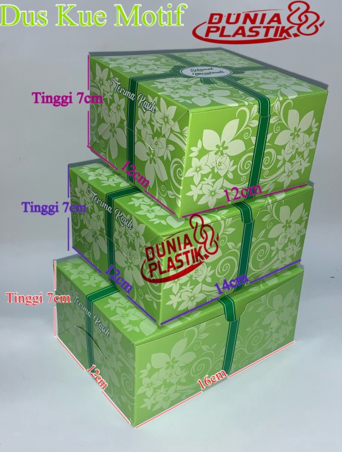 

MALL isi1pcs DUS KUE MOTIF 12x14CM box kotak kertas tempat snack hajatan