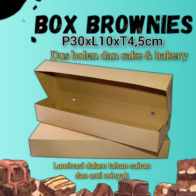 

Dus universal/brownies/box bolen/kotak roti/donat 30x10x4,5cm isi 25 pcs