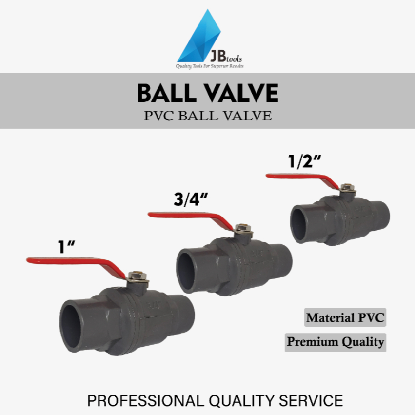 Ball Valve 1 3/4 1/2 Inch Gagang Besi l Stop Kran Keran Pvc Handle Besi