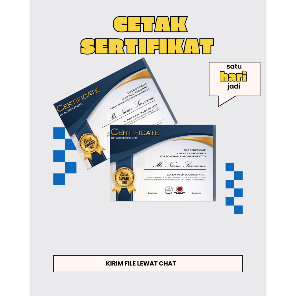 

CETAK SERTIFIKAT/PIAGAM //Murah Dan Berkualitas