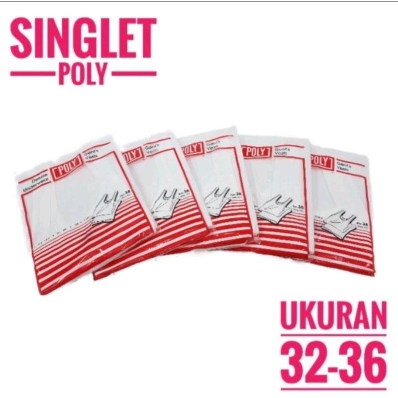 UsagiSNI || Singlet Poly 32 34 36 || Singlet Pria Poly Original Putih Salur | Kaos Dalam Poly Dewasa