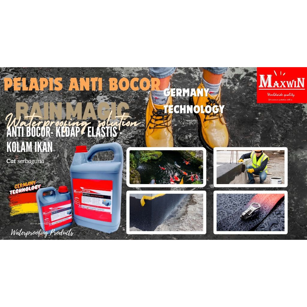 CAT ANTI BOCOR  ASPAL SERBAGUNA  CAT KOLAM IKAN  CAT KOLAM KOI  ANTI KARAT  TAHAN AIR  WATERPROOFING