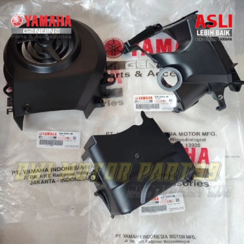 KODE H4K6 COVER KIPAS MESIN SET 3 PCS MIO SPORTY SMILE NOUVO ORIGINAL ORI YAMAHA
