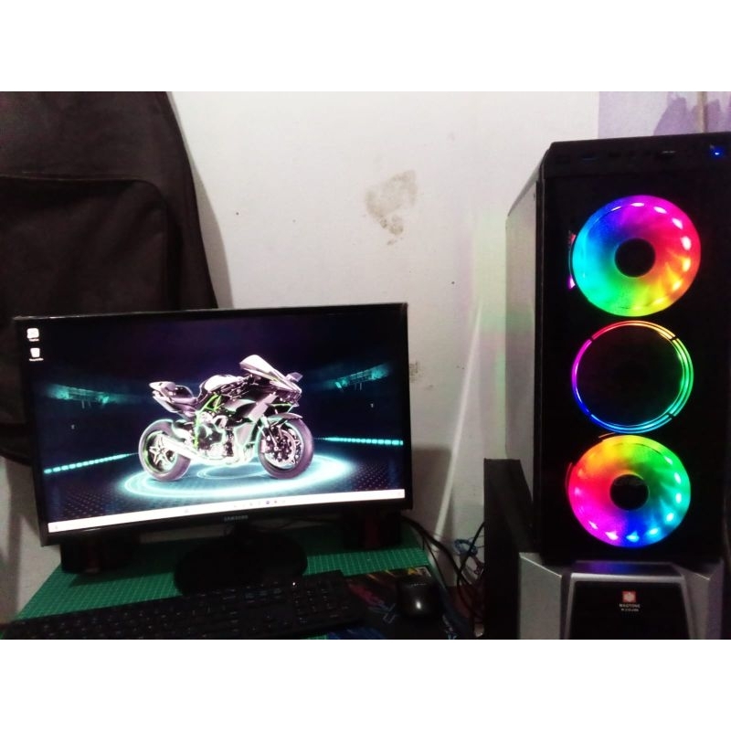 KOMPUTER PC CORE I7 + MONITOR GAMING SAMSUNG 24 INCH SATU SET