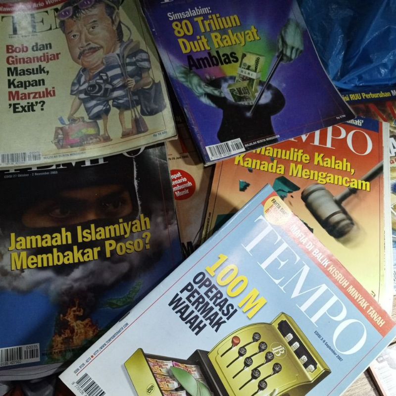 MAJALAH TEMPO LAWAS, terbitan tahun 2000 s.d 2007, majalah used, original