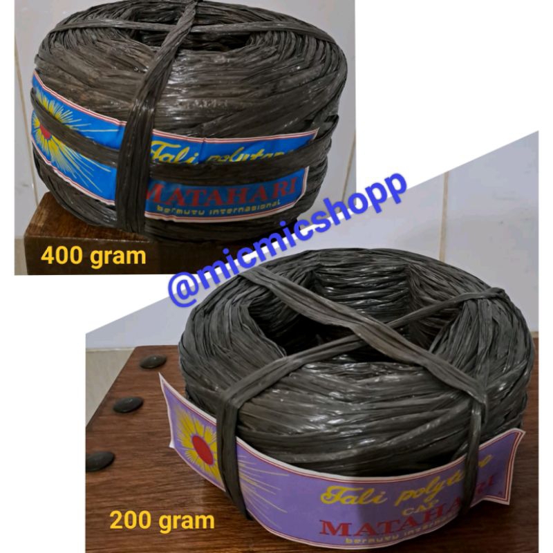 

Tali Plastik Rafia Cap Matahari 200 gram dan 400 gram