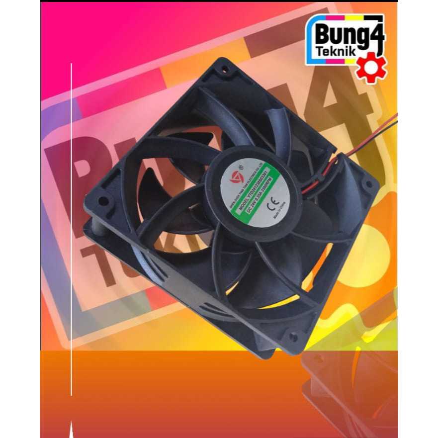 FAN DC 24V - 24V 12x12 cm / Kipas DC 12 - 24 Volt 12cm TEBAL 3.8 cm
