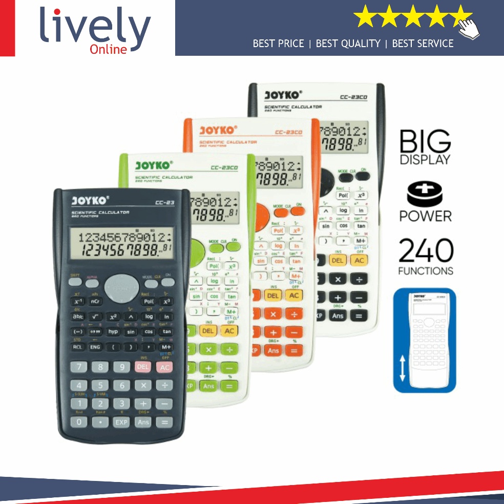 

KODE Y26S Calculator Kalkulator Joyko CC23 Scientific 24 Functions Ilmiah