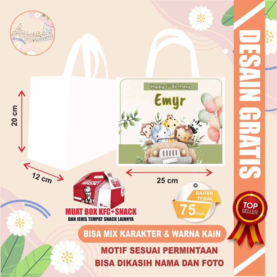 

tas ultah animal / tas ultah anak animal / tas bingkisan ultah animal / tas souvenir ultah animal / tas ulang tahun animal / goodie bag ultah animal / goodie bag ulang tahun animal