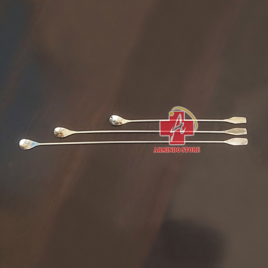 Spatula Stainless | Sendok Spatula Laboratorium | With Spoon | Pipih