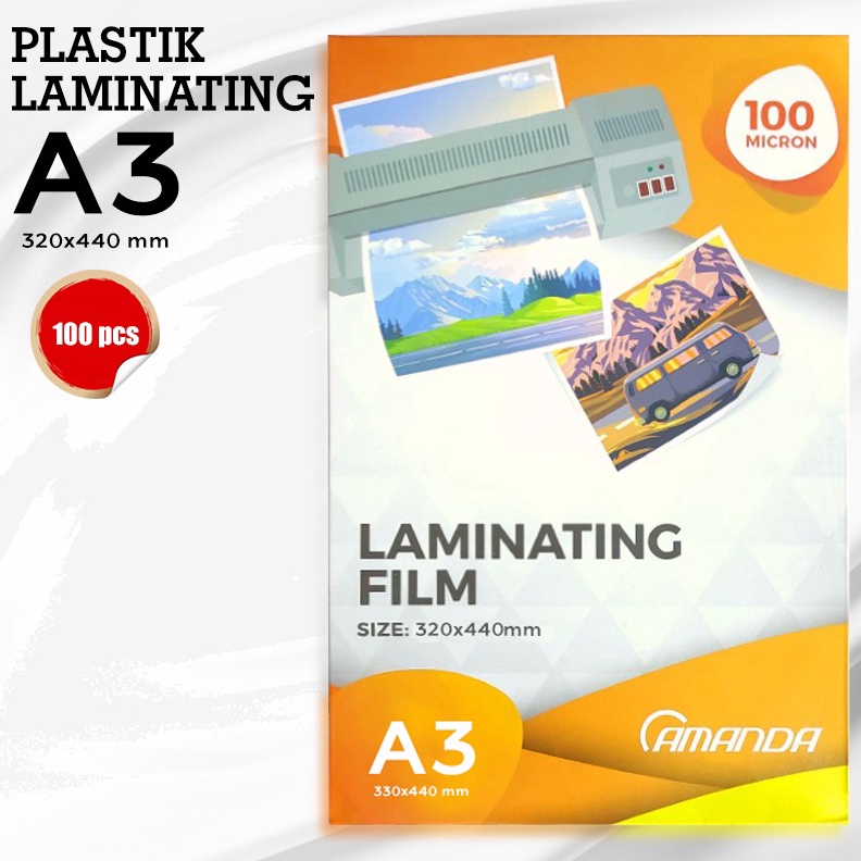 

KODE H2J Plastik Laminating A3 Press Amanda 1 MICRON 1 LEMBAR