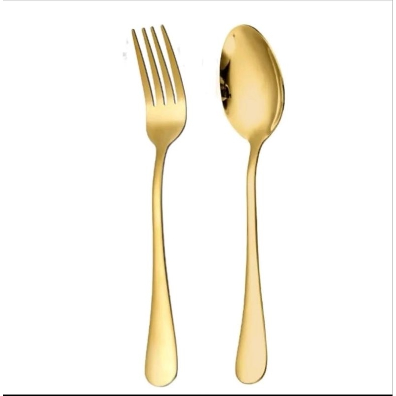 sendok makan gold tebal Premium/ sendok makan gold stainless steel / garpu stainless steel gold / se