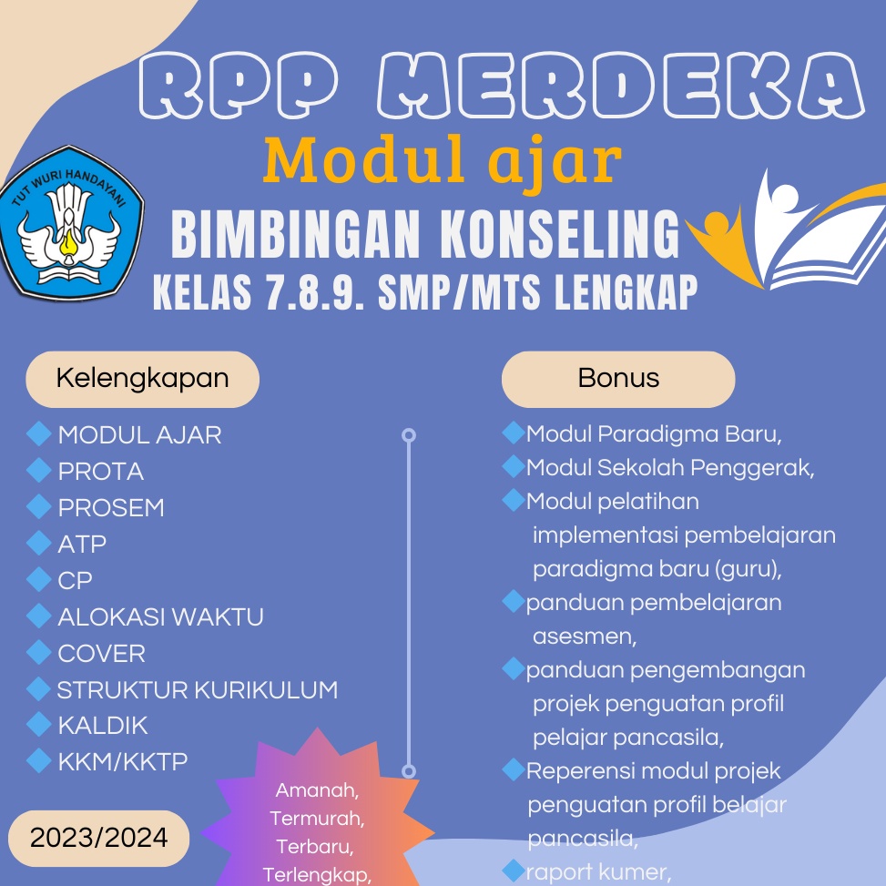 

KODE T28A MODUL AJAR BK KELAS 789 SMPMTS KURIKULUM MERDEKA LENGKAP