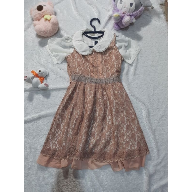 Axes femme (ex blouse) dress coquette kawaii kawai y2k dollete cottagecore bow tie ribbon very cute