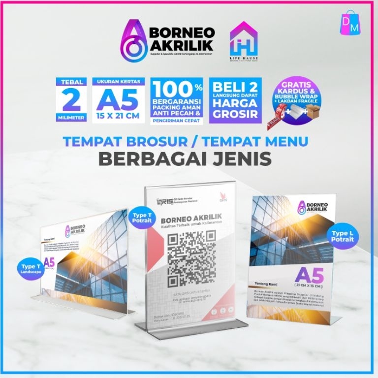 

KODE Q22H Tempat Qris A5 Akrilik Tempat Brosur Akrilik Wadah Brosur Perlengkapan Usaha Banner Usaha Jasa Desain Plakat Lifehause Banjarmasin Dilemashop Borneo Akrilik