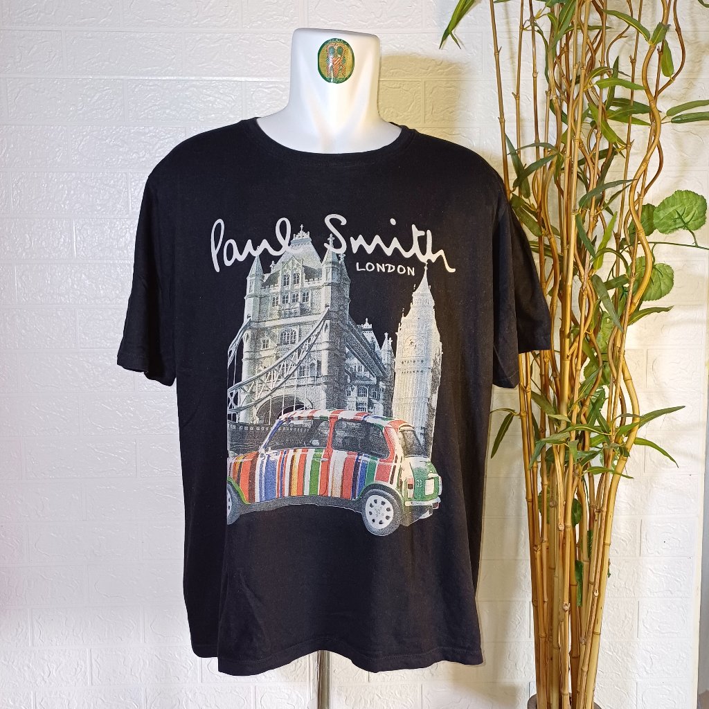 KAOS PAUL SMITH LONDON, SIZE XXL (SECOND BRANDED) HITAM, TS0372