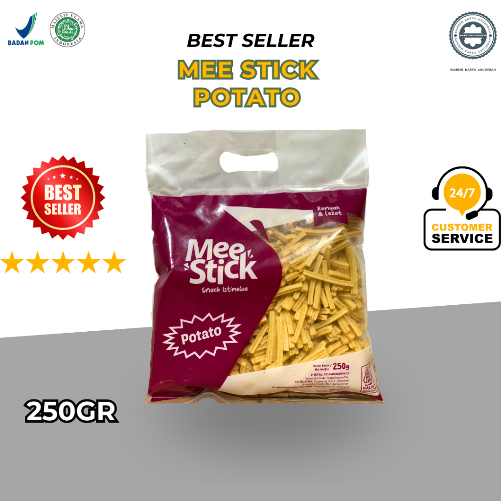 Mee Stick Mee Stick Potato 250gr | Halal Bersertifikat | Makanan Ringan Cemilan