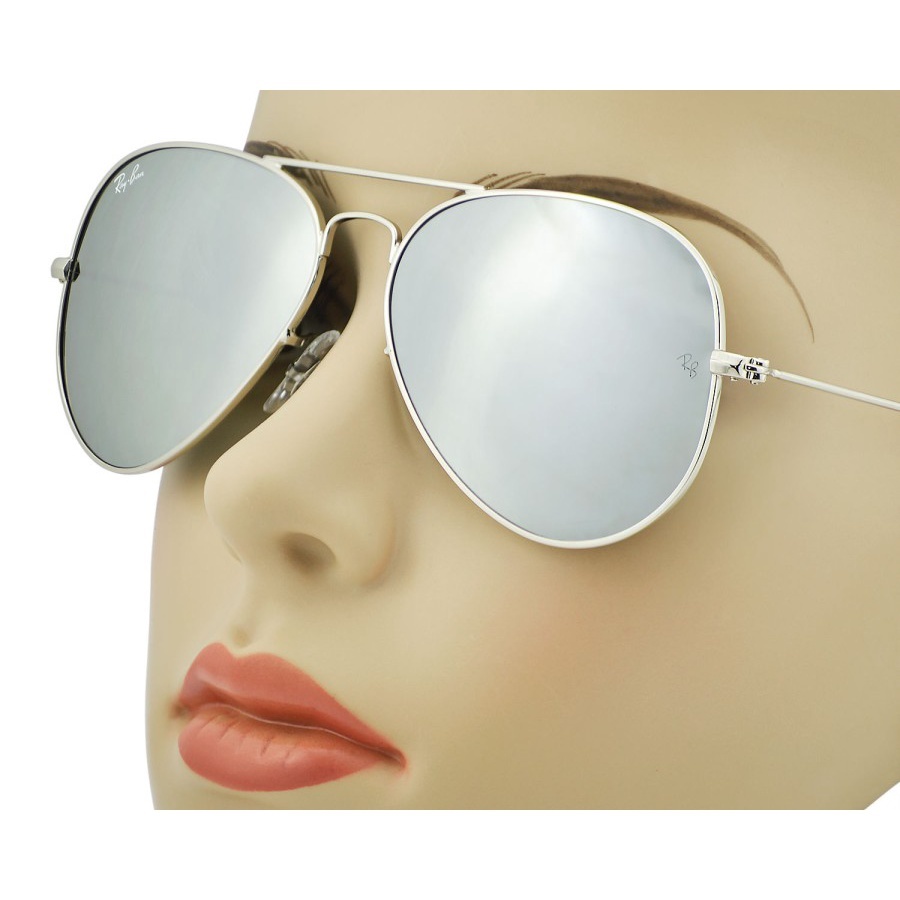 New Kacamata Rayban Original Aviator 3025 58 Silver Mirror