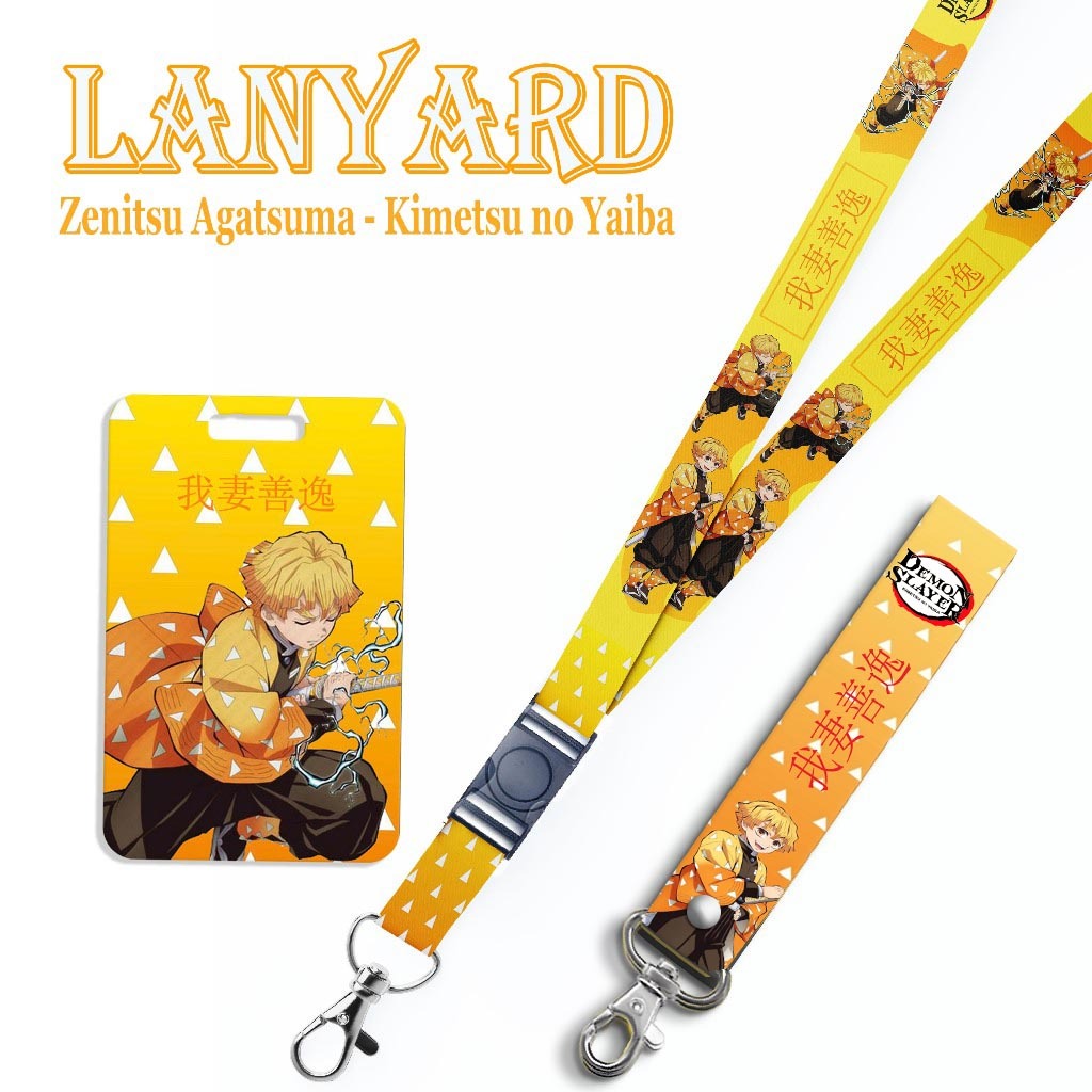 

STRAP LANYARD CARD HOLDER Zenitsu Agatsuma Gantungan Kunci, Handphone, ID Card