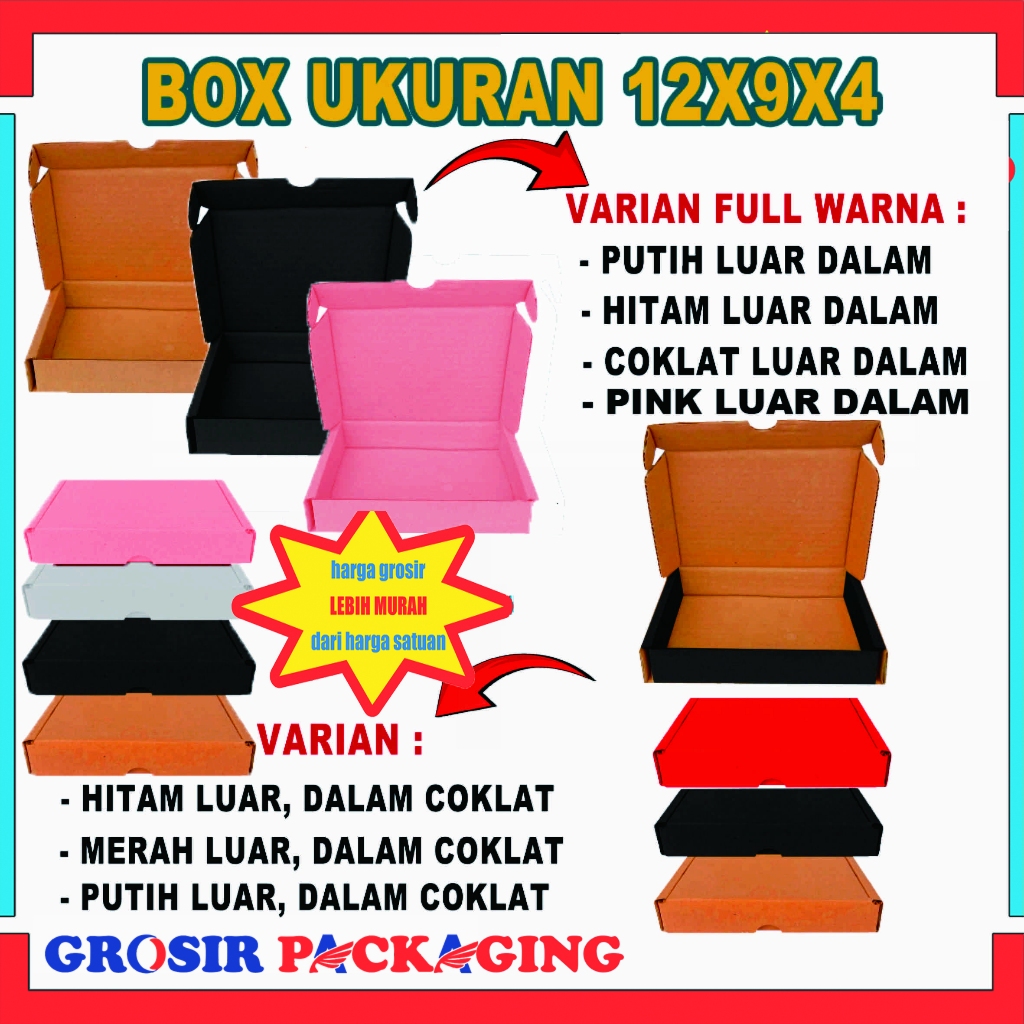 

Box 12X9X4 Cm Lipat Samping/ Box Polos/ Kardus