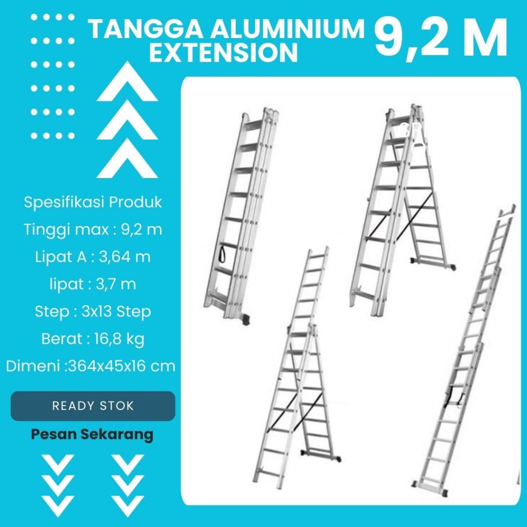Tangga Extension / Tangga PLN  Aluminium 9,2m Dalton