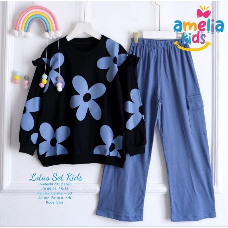 [ORI 100% AMELIA KIDS / PGJ] LOTUS SETELAN KAOS /  RENATA KIDS PAKAIAN ANAK PEREMPUAN GAMIS SYARI AN