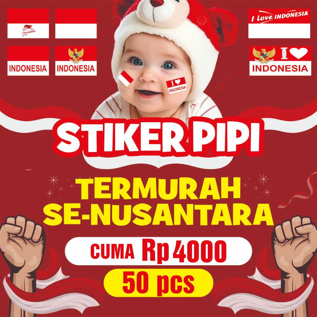 

HANYA Rp 99,- TEMPELAN STIKER PIPI / STIKER PIPI / STIKER BENDERA / STIKER MERAH PUTIH / STIKER PIPI MERAH PUTIH / STIKER TEMPEL PIPI / STIKER DIRGAHAYU