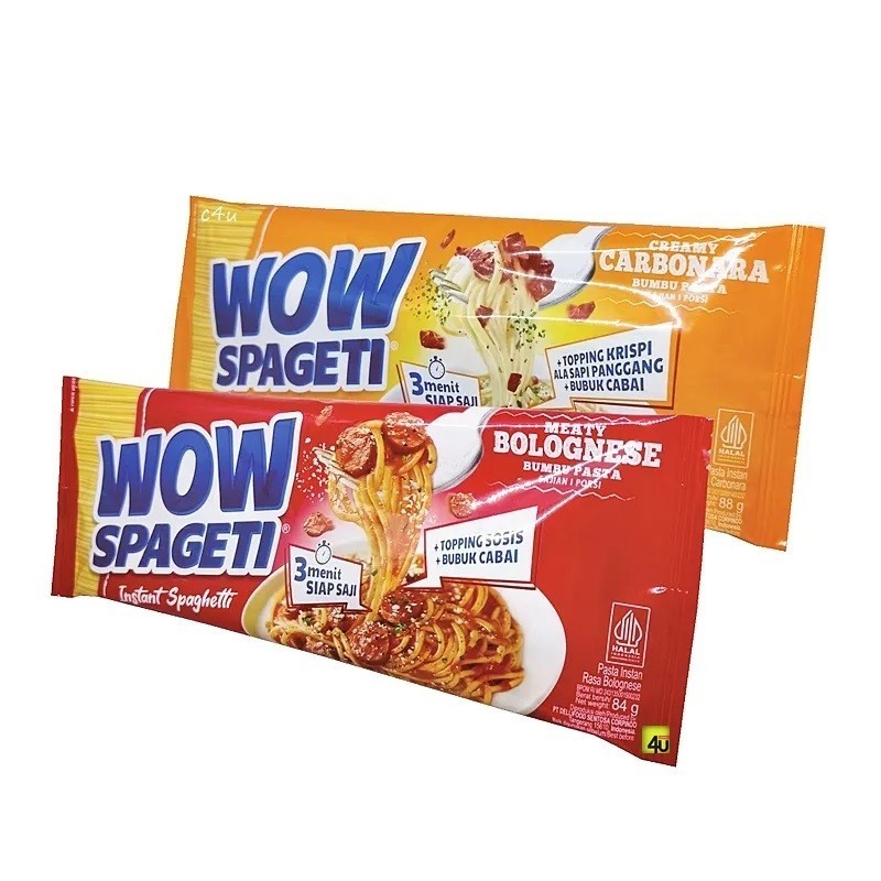 

Pasta WOW Spageti Instant Spaghetti instant Carbonara/ Bolognaise 6 pack x 91 gram