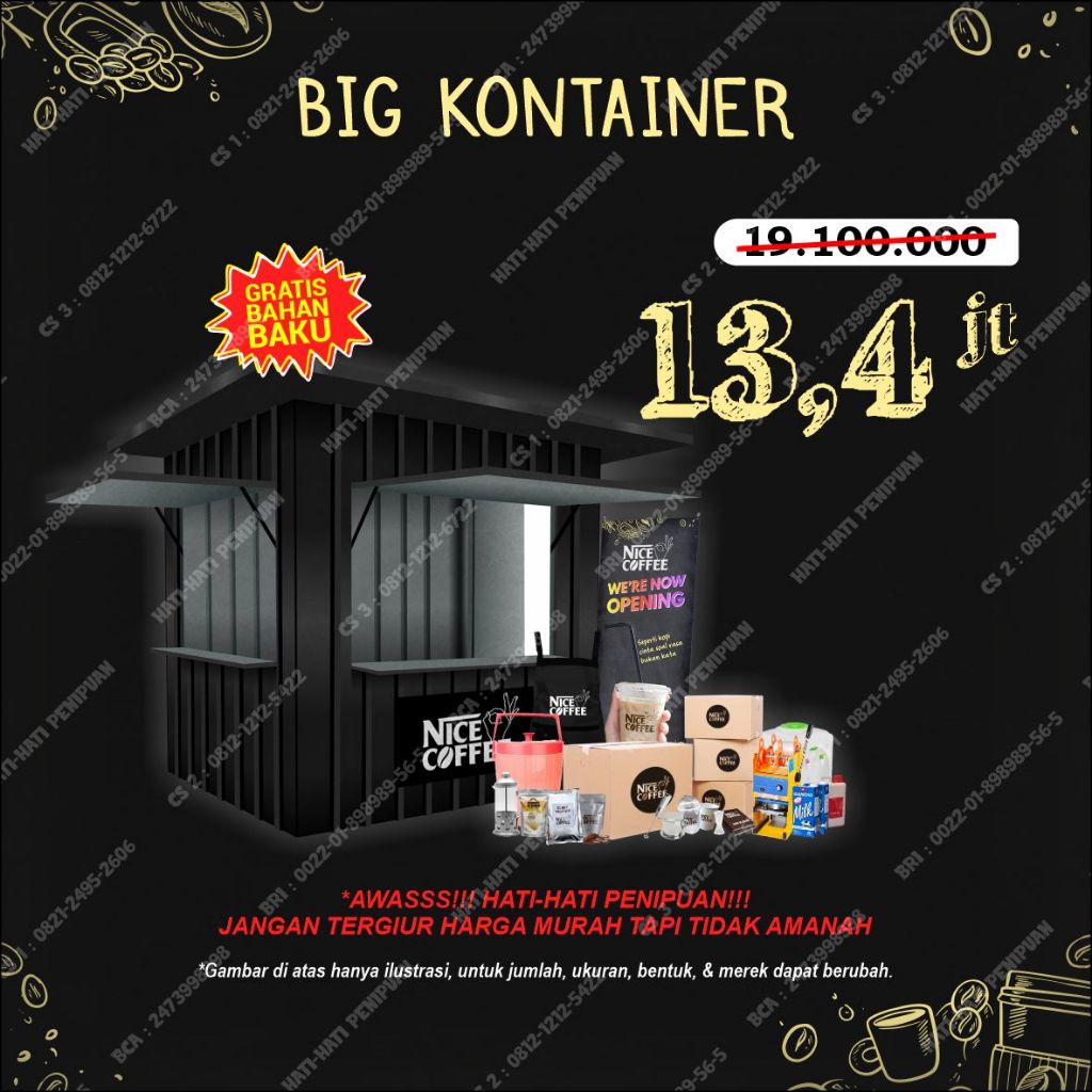 

PROMO!! Paket Usaha Kopi Susu Kekinian Siap Jualan - Kontainer