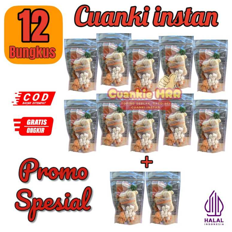 

Cuankie Instan 12 Bungkus Makanan instan Pedas Food Seblak kuah Kaldu
