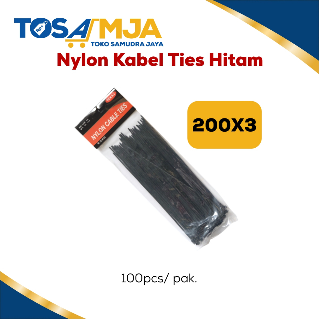 

NYLON KABEL TIES 20cm 100pcs MURAH MERIAH / CABLE TIE 200X3 mm TEBAL / TALI SRET NILON HITAM