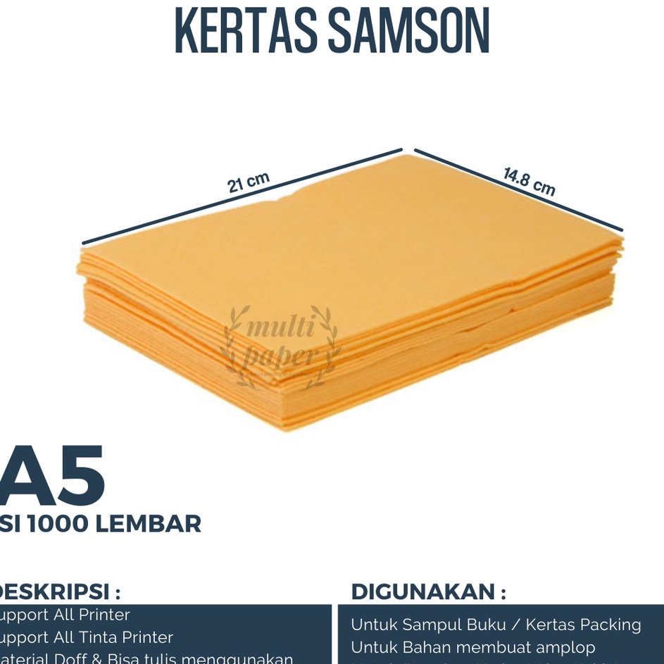 

Kirim Sekarang Kertas Samson A5 75 gr 8gr isi 1 lembar Kertas Samson Coklat Kertas Coklat Samson N5