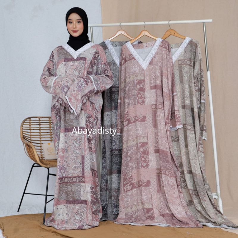 Mukena Abaya Solat Batik Series || Abaya Solat Rayon Vischos || Abaya Solat Motif Estetik || Abaya S
