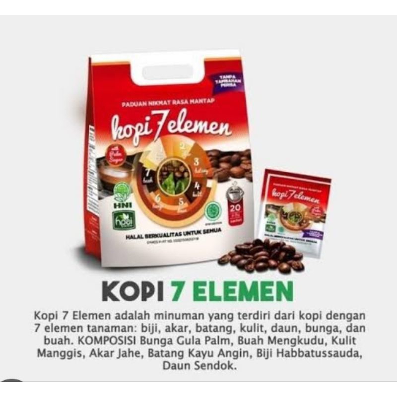 

Kopi sevel HNI HPAI - kopi 7 elemen isi 10 sachet