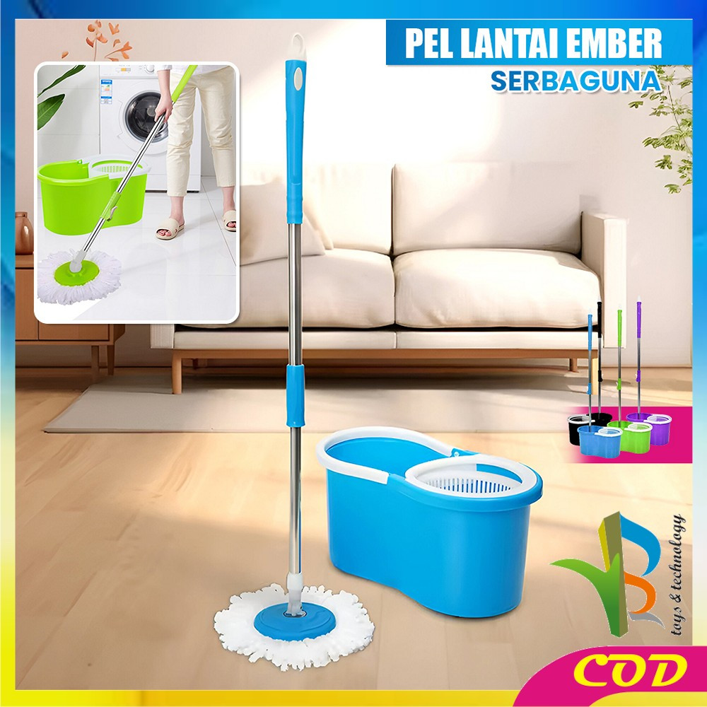 RB-C526 Alat Pel Lantai Dengan Ember Serbaguna / Pel Lantai Ultra Putar Praktis / Kain Pel Spin Mop 