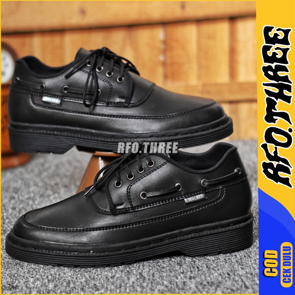 RFOTHREE Taki - Sepatu Pantofel Formal Pria Oxford Hitam Kerja