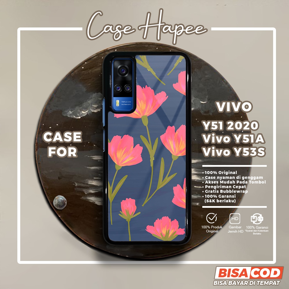 Case Vivo Y51 2020 Y51A Y53S Casing Vivo Y51 2020 Y51A Y53S [FLWR] Casehapee Case Glossy Case Aesthe