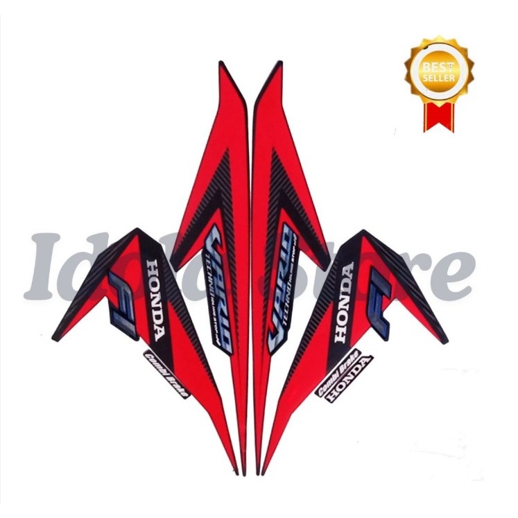 Stiker Striping Honda Vario Techno 125 2015 Hitam Merah List Body Motor Vario Techno 2015
