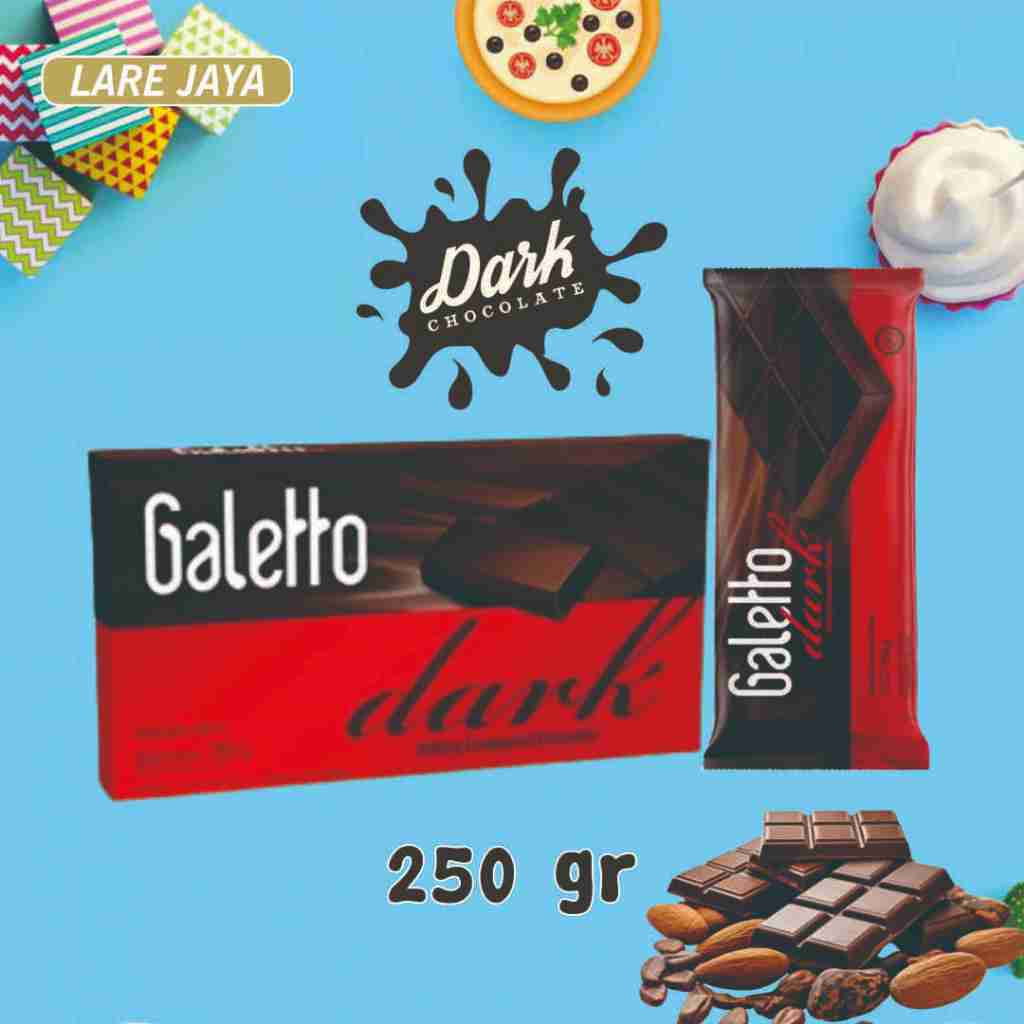 

Coklat Batang Galetto Dark Chocolate 250 gr, Dark Chocolate Compund Galetto