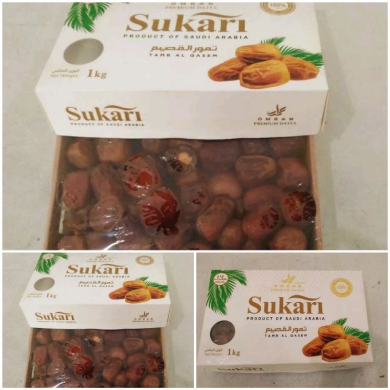 

KURMA SUKARI AL-QASSIM KEMASAN PREMIUM 1KG Basah Manis 100% Asli Arab Saudi