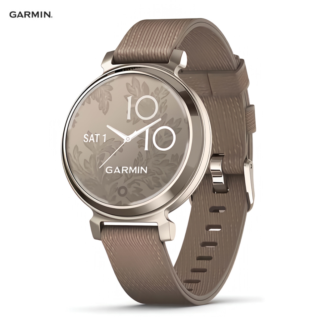 Garmin Lily 2 Classic 010-02839-62 Jam Tangan Pintar Wanita - Smart Watch - Cream Gold with Coffee