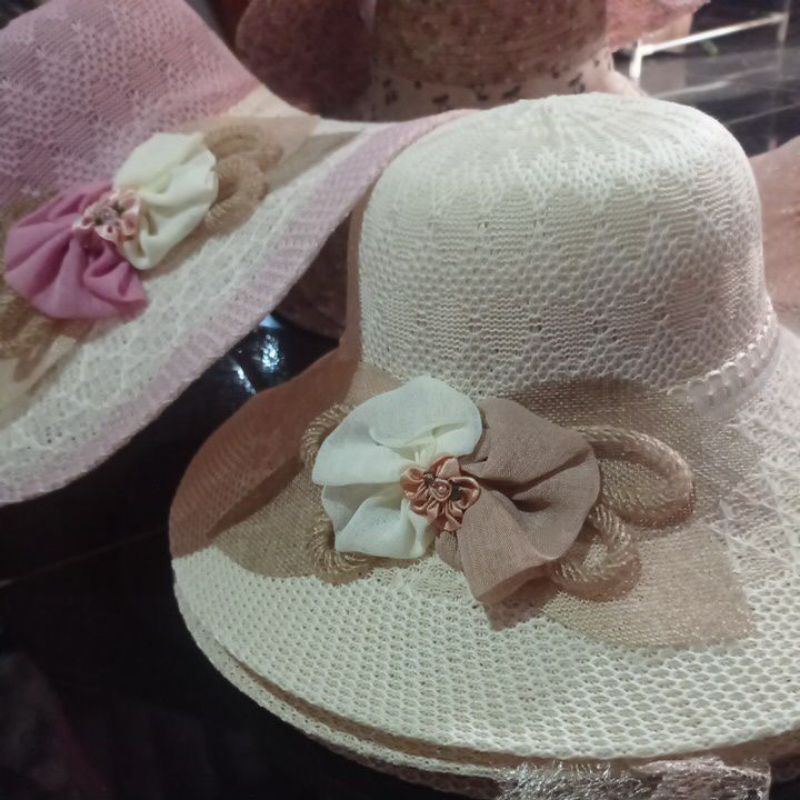 Topi Pantai Jerami Bundar Aesthetic Topi Pantai Bundar Mewah