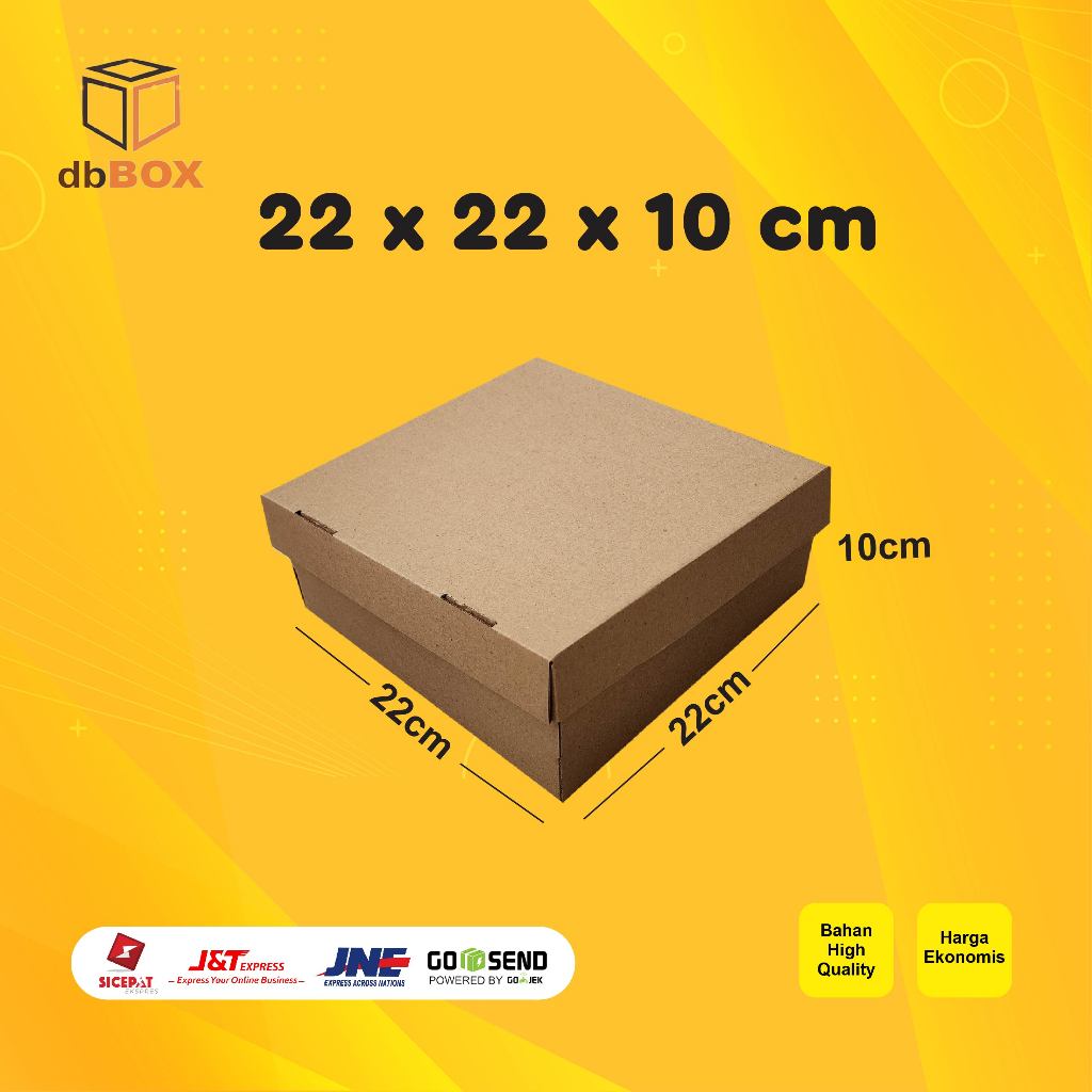 

BOX KUE 22x22x10 cm kardus die cut, untuk kue hampers gift box